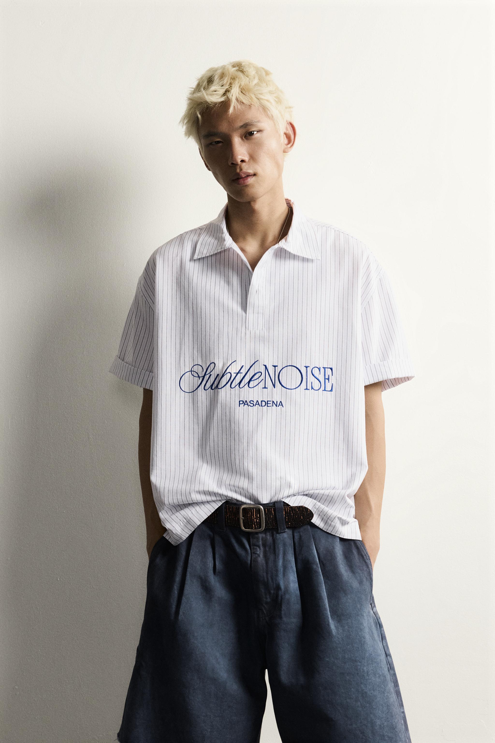 CHEMISE POLO RELAXED FIT RAYURES BRODÉES